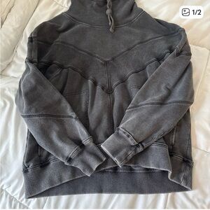 FP Movement Gray Pullover Hoodie with a high neck